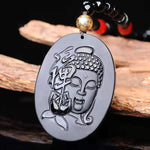 Zen Buddhism Pendant Obsidian Talisman Necklace-Taikongsky