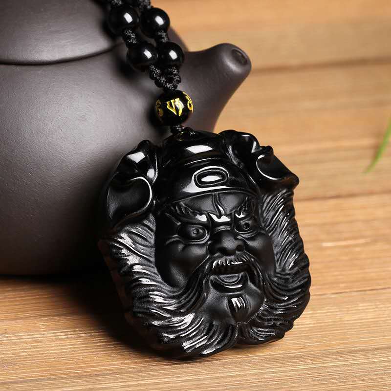 Zhong Kui Pendant Obsidian Talisman Necklace-TaikongSky