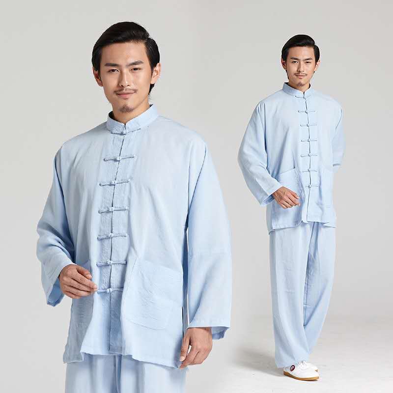 Unisex Linen Traditional Tai Chi Clothing Kung Fu Uniforms - Taikong Sky