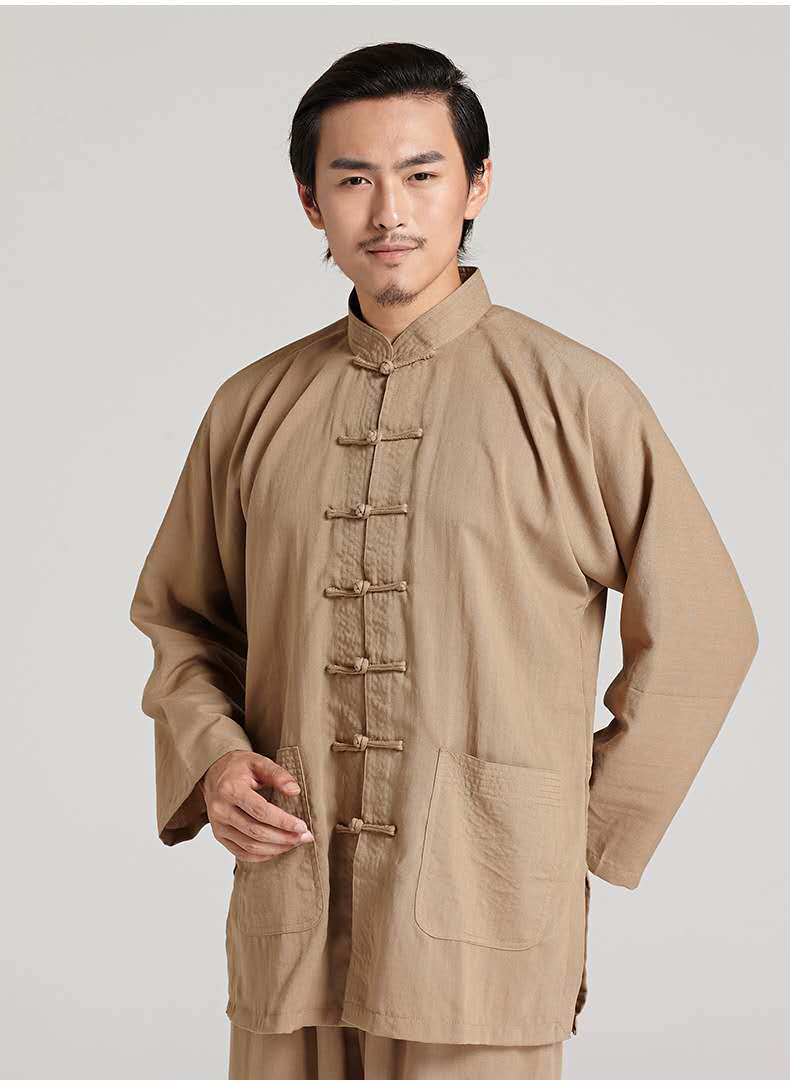 Unisex Linen Traditional Tai Chi Clothing Kung Fu Uniforms - Taikong Sky