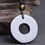 Double Pixiu Obisidian Talisman Necklace with Extend Bead Chain - Taikong Sky