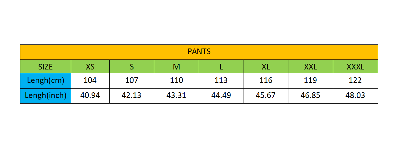 size chart-Taikong Sky