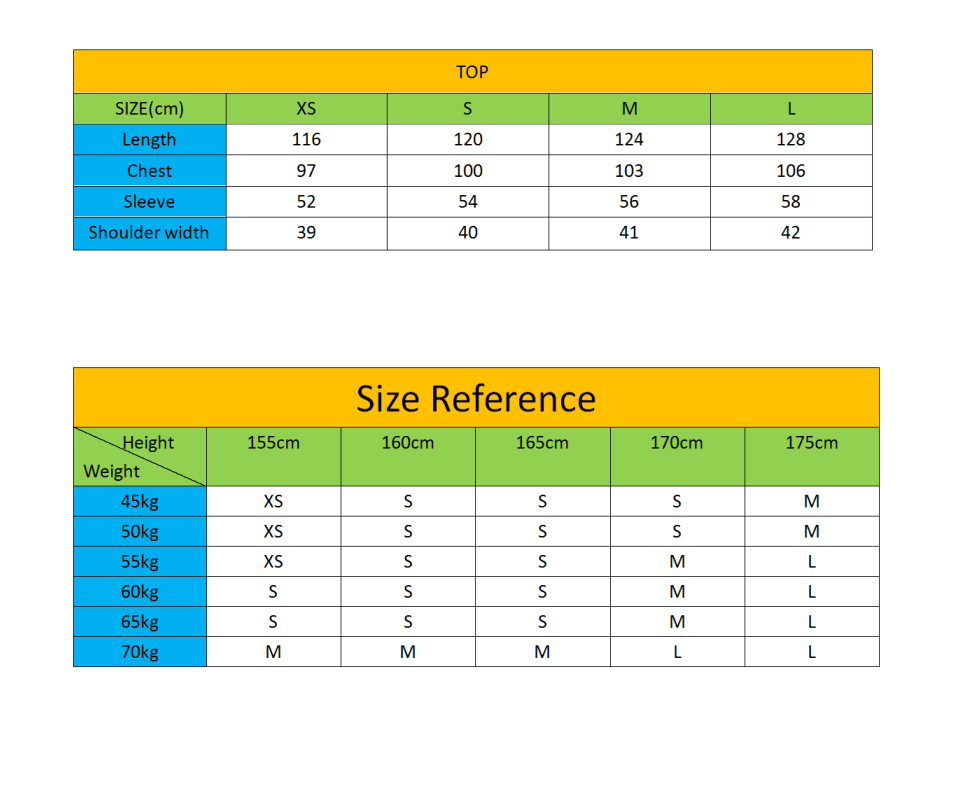 size chart-Taikong Sky