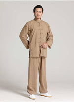 Unisex Linen Traditional Tai Chi Clothing Kung Fu Uniforms - Taikong Sky