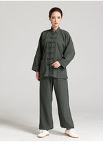 Unisex Tai Chi Traditional Uniforms Linen Kung Fu Clothing - Taikong Sky