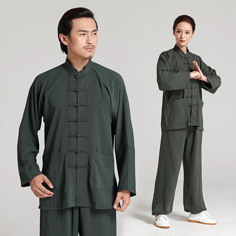 Unisex Tai Chi Traditional Uniforms Linen Kung Fu Clothing - Taikong Sky