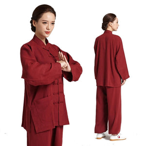 Unisex Tai Chi Traditional Uniforms Linen Kung Fu Clothing - Taikong Sky