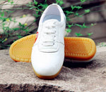 Women's Kung Fu Tai Chi Leather Shoes Breathable Anti-Slip,White - Taikong Sky
